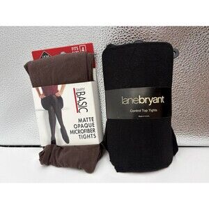 Women’s Plus Size Tights Lot Lane Bryant C/D Simply Basic Size 4 Control Top NWT